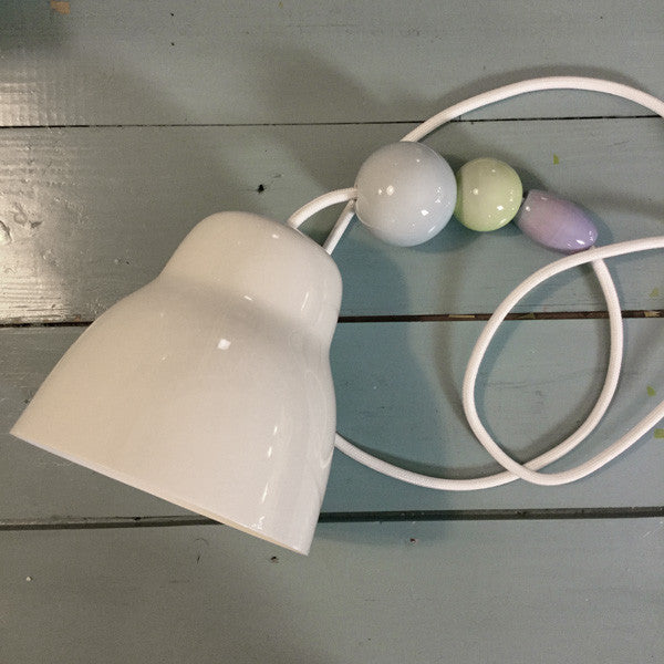 Perle Lampe med blå porcelænsperle