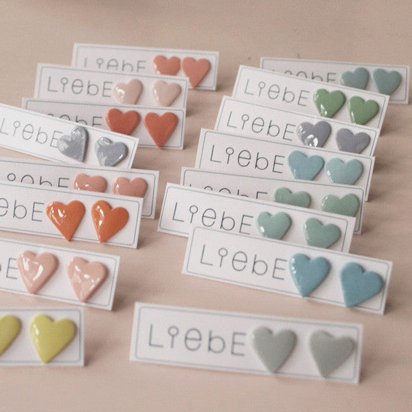 heart earrings - black