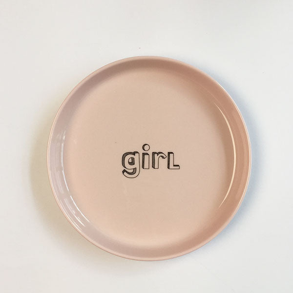 girl plate - light pink