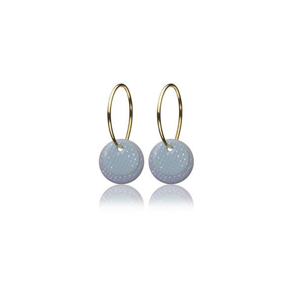 Grid earrings - grey and blue