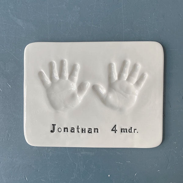 Babyprint hand & hand - glazed