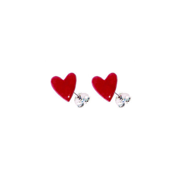 heart earrings - red